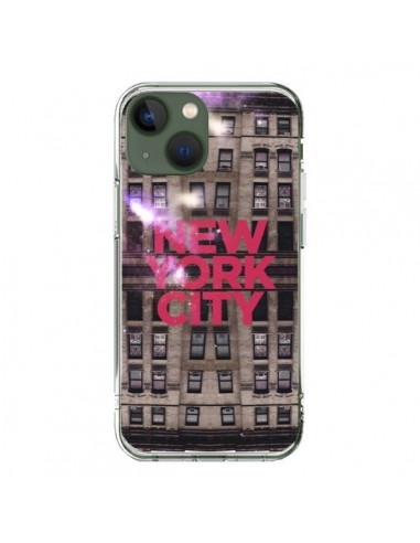 Coque iPhone 13 New York City Buildings Rouge - Javier Martinez