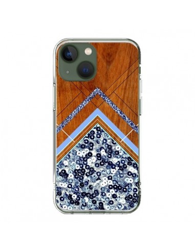 Coque iPhone 13 Sequin Geometry Bois Azteque Aztec Tribal - Jenny Mhairi