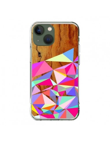 Coque iPhone 13 Wooden Multi Geo Bois Azteque Aztec Tribal - Jenny Mhairi