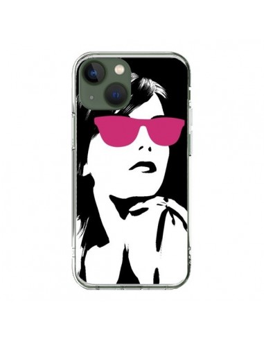 Coque iPhone 13 Fille Lunettes Roses - Jonathan Perez