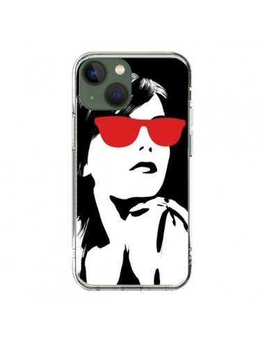 Cover iPhone 13 Ragazza Occhiali Rosso - Jonathan Perez