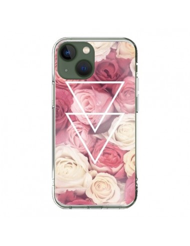 iPhone 13 Case Pink Triangles Flowers - Jonathan Perez