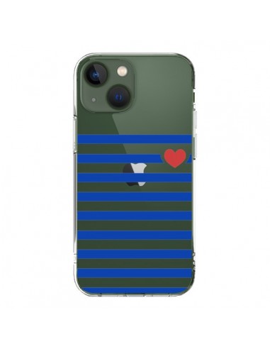 Coque iPhone 13 Mariniere Coeur Love Transparente - Jonathan Perez