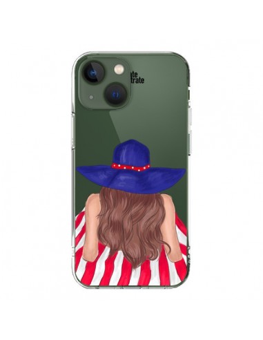 Coque iPhone 13 Beah Girl Fille Plage Transparente - kateillustrate