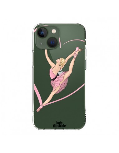 Coque iPhone 13 Ballerina Jump In The Air Ballerine Danseuse Transparente - kateillustrate