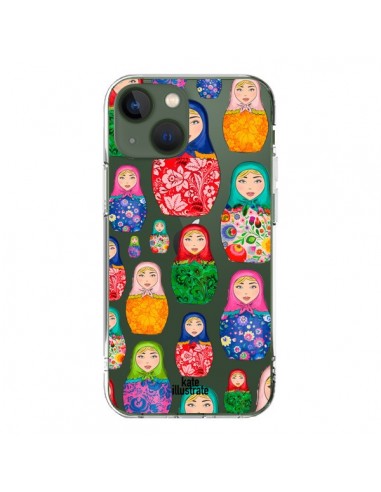 Coque iPhone 13 Matryoshka Dolls Poupées Russes Transparente - kateillustrate