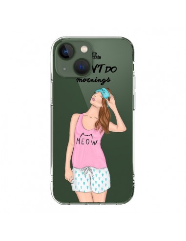Coque iPhone 13 I Don't Do Mornings Matin Transparente - kateillustrate