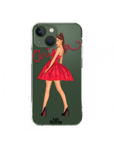 Coque iPhone 13 Ariana Grande Chanteuse Singer Transparente - kateillustrate