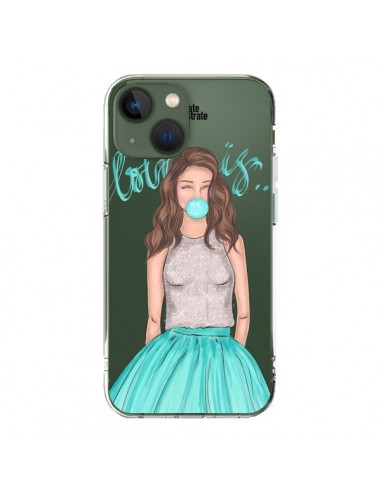 Coque iPhone 13 Bubble Girls Tiffany Bleu Transparente - kateillustrate