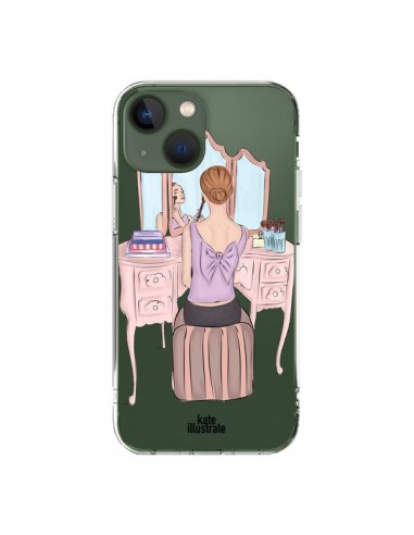 Coque iPhone 13 Vanity Coiffeuse Make Up Transparente - kateillustrate