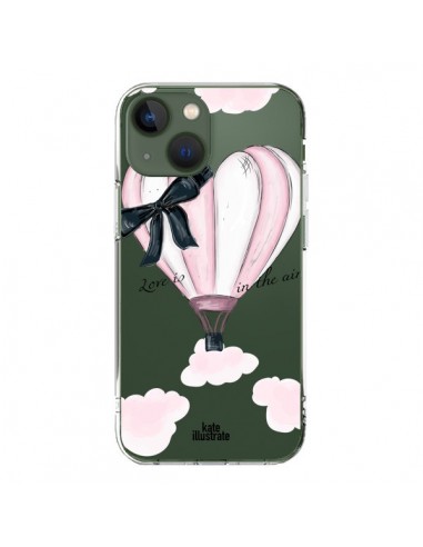 Cover iPhone 13 Love is in the Air Amore Mongolfiera Trasparente - kateillustrate