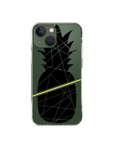 Coque iPhone 13 Ananas Noir Transparente - Koura-Rosy Kane