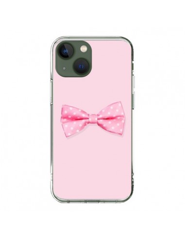 Coque iPhone 13 Noeud Papillon Rose Girly Bow Tie - Laetitia