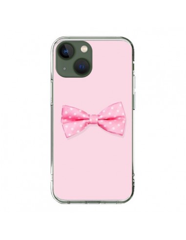 Cover iPhone 13 Papillon Rosa Femminile Bow Tie - Laetitia