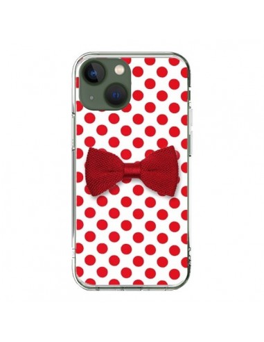 Coque iPhone 13 Noeud Papillon Rouge Girly Bow Tie - Laetitia