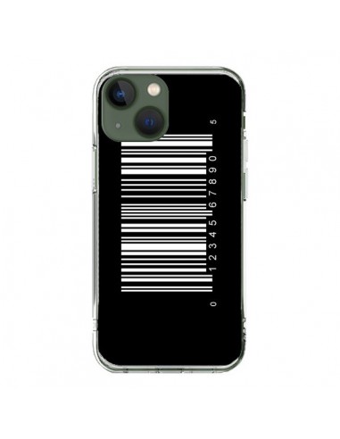 Coque iPhone 13 Code Barres Blanc - Laetitia