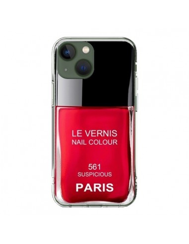 Coque iPhone 13 Vernis Paris Suspicious Rouge - Laetitia
