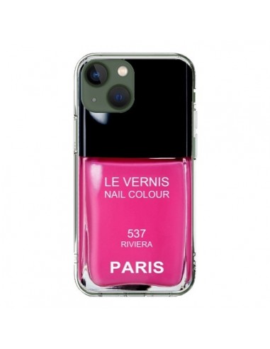 Coque iPhone 13 Vernis Paris Riviera Rose - Laetitia
