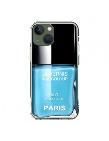 Coque iPhone 13 Vernis Paris Coco Blue Bleu - Laetitia