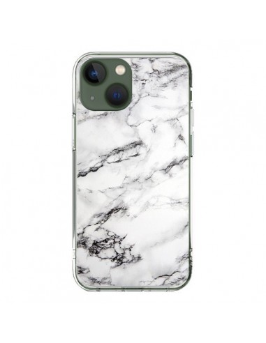 Coque iPhone 13 Marbre Marble Blanc White - Laetitia