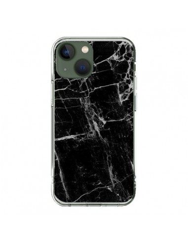 Coque iPhone 13 Marbre Marble Noir Black - Laetitia