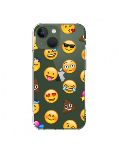 Coque iPhone 13 Emoticone Emoji Transparente - Laetitia