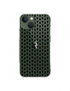 Coque iPhone 13 Triangles Romi Azteque Noir Transparente...