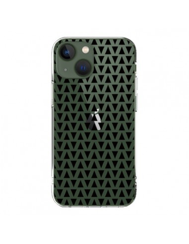 Coque iPhone 13 Triangles Romi Azteque Noir Transparente - Laetitia