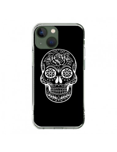 Coque iPhone 13 Tête de Mort Mexicaine Blanche - Laetitia