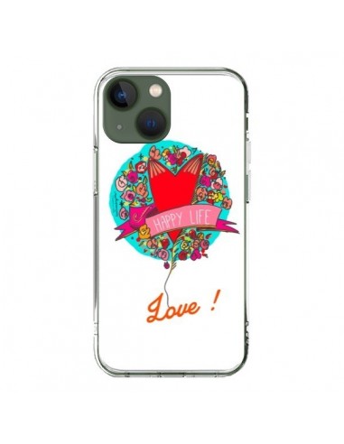 Coque iPhone 13 Love Happy Life - Leellouebrigitte