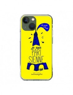 Coque iPhone 13 Je suis Parisienne La Tour Eiffel Jaune -...