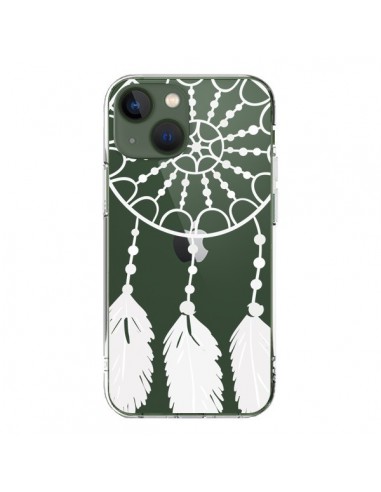 Coque iPhone 13 Attrape Rêves Blanc Dreamcatcher Transparente - Petit Griffin