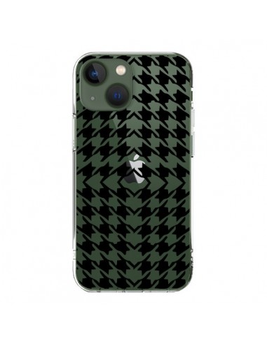 Coque iPhone 13 Vichy Carre Noir Transparente - Petit Griffin