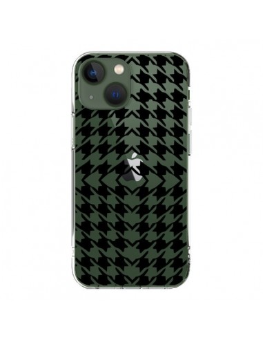 Cover iPhone 13 Vichy Carre Nero Trasparente - Petit Griffin