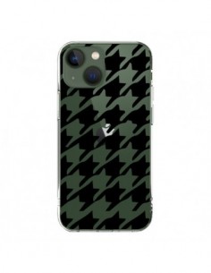 Cover iPhone 13 Vichy Gros Carre Nero Trasparente - Petit...