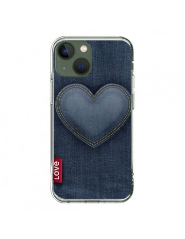 Coque iPhone 13 Love Coeur en Jean - Lassana