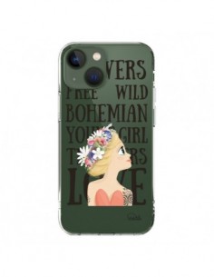 Coque iPhone 13 Flowers Love Transparente - Lolo Santo