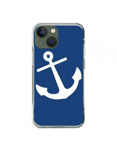 Coque iPhone 13 Ancre Navire Navy Blue Anchor - Mary Nesrala