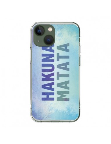 Coque iPhone 13 Hakuna Matata Roi Lion Bleu - Mary Nesrala