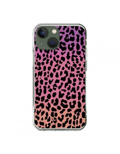 Cover iPhone 13 Leopardo Hot Rosa Corallo - Mary Nesrala