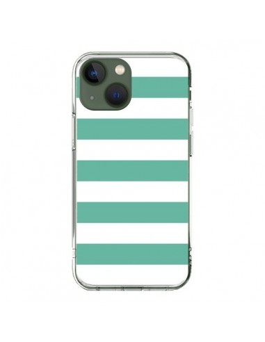 Coque iPhone 13 Bandes Mint Vert - Mary Nesrala