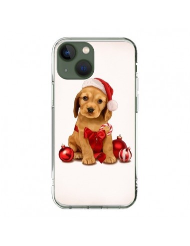Coque iPhone 13 Chien Dog Pere Noel Christmas Boules Sapin - Maryline Cazenave