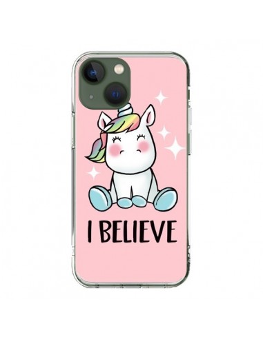 Coque iPhone 13 Licorne I Believe - Maryline Cazenave