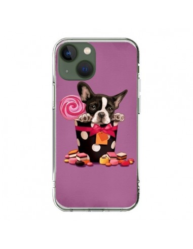 Coque iPhone 13 Chien Dog Boite Noeud Papillon Pois Bonbon - Maryline Cazenave