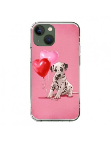 Coque iPhone 13 Chien Dog Dalmatien Ballon Coeur - Maryline Cazenave