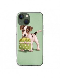 Cover iPhone 13 Cane Shopping Sacchetto a Pois Verde -...