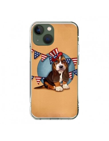 Coque iPhone 13 Chien Dog USA Americain - Maryline Cazenave