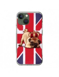 Cover iPhone 13 Cane Inglese UK British Queen King Roi...
