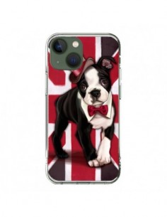 Cover iPhone 13 Cane Inglese UK British Gentleman -...