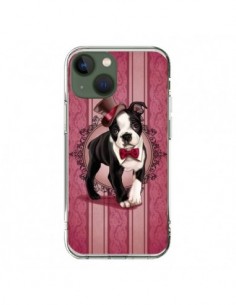 Cover iPhone 13 Cane Gentleman Papillon Cappello -...